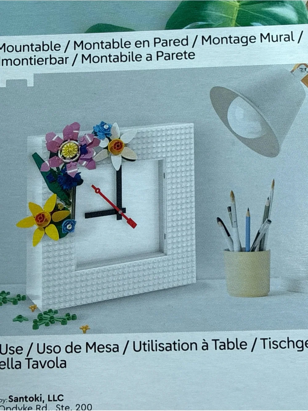 Lego Wall Clock with White Base and Red Accent